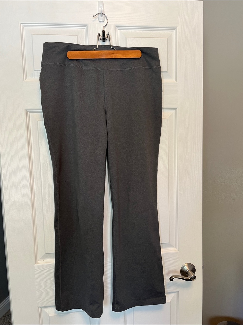 Lands' End Women's Starfish Gray Midrise Straight Leg  Stretch Pants Size L